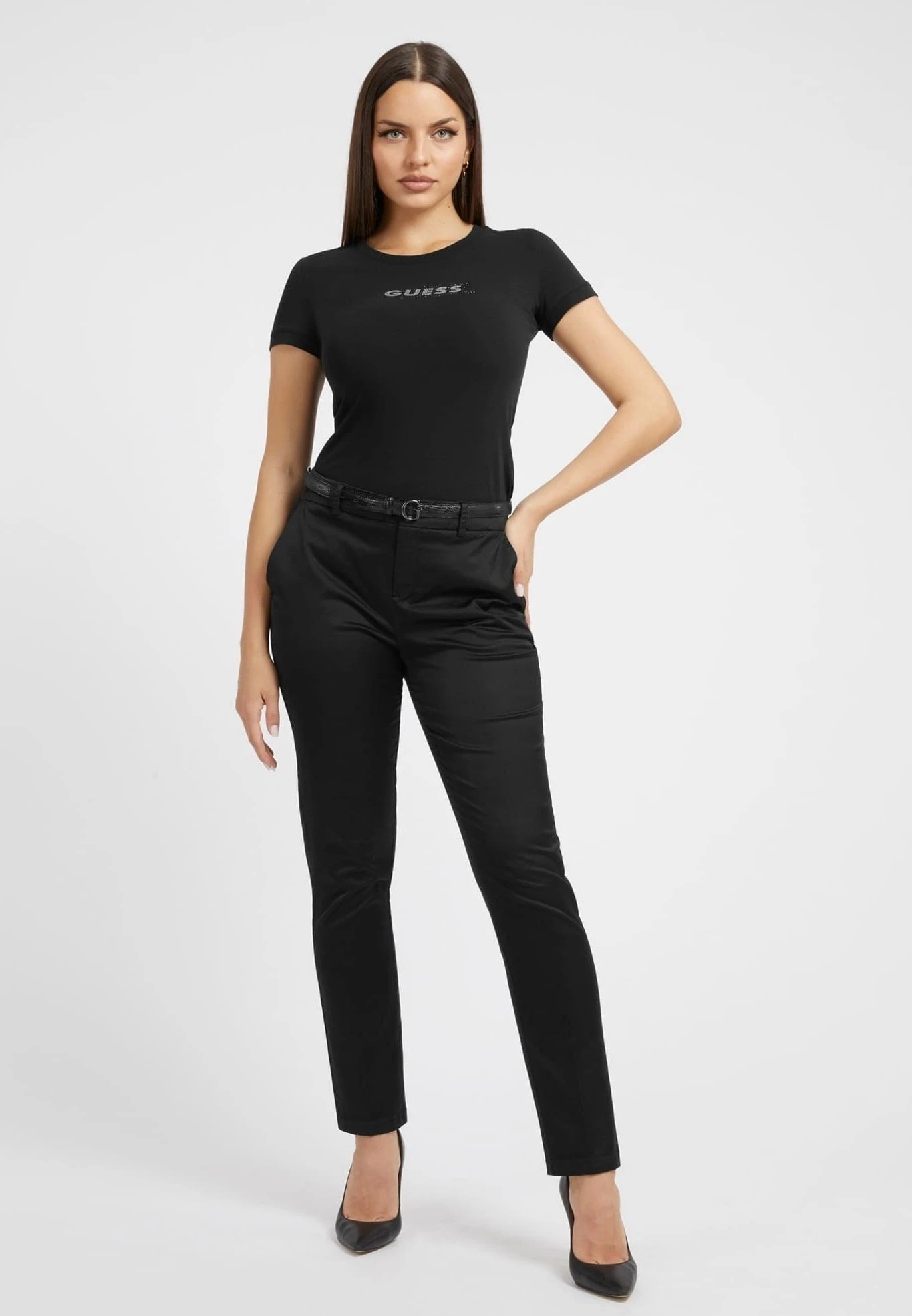 Guess Mit Frontlogo - T-Shirt Print - Schwarz - Afbeelding 2