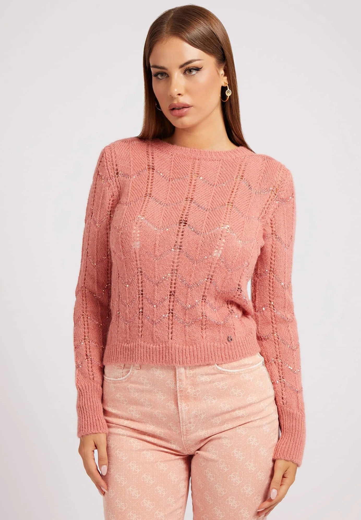 Guess Mit Mikropailletten - Trui - Rose