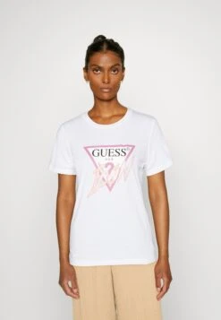 Guess Icon Tee - T-Shirt Print - Pure White