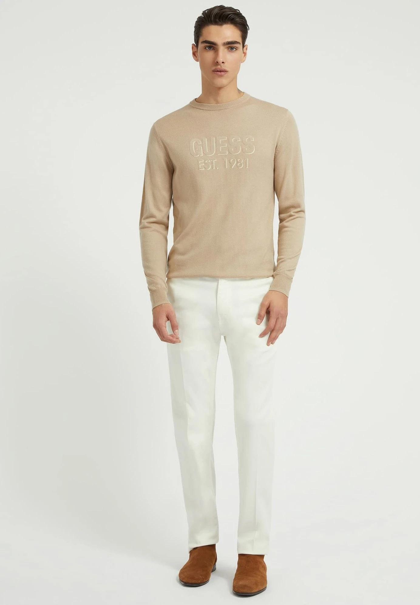 Guess Frontlogo - Trui - Beige - Afbeelding 2