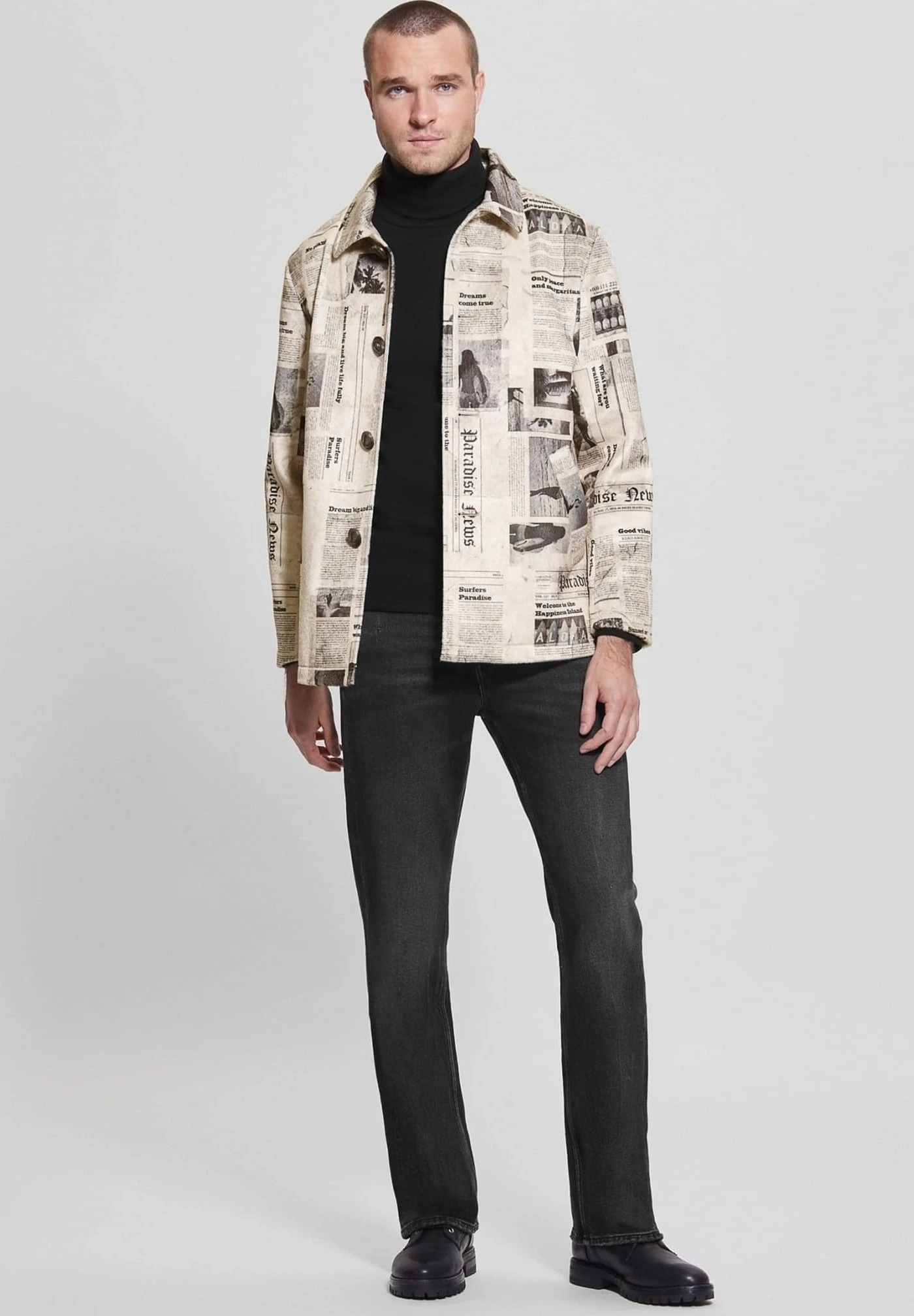 Guess Zeitungsprint - Jas - White - Afbeelding 2