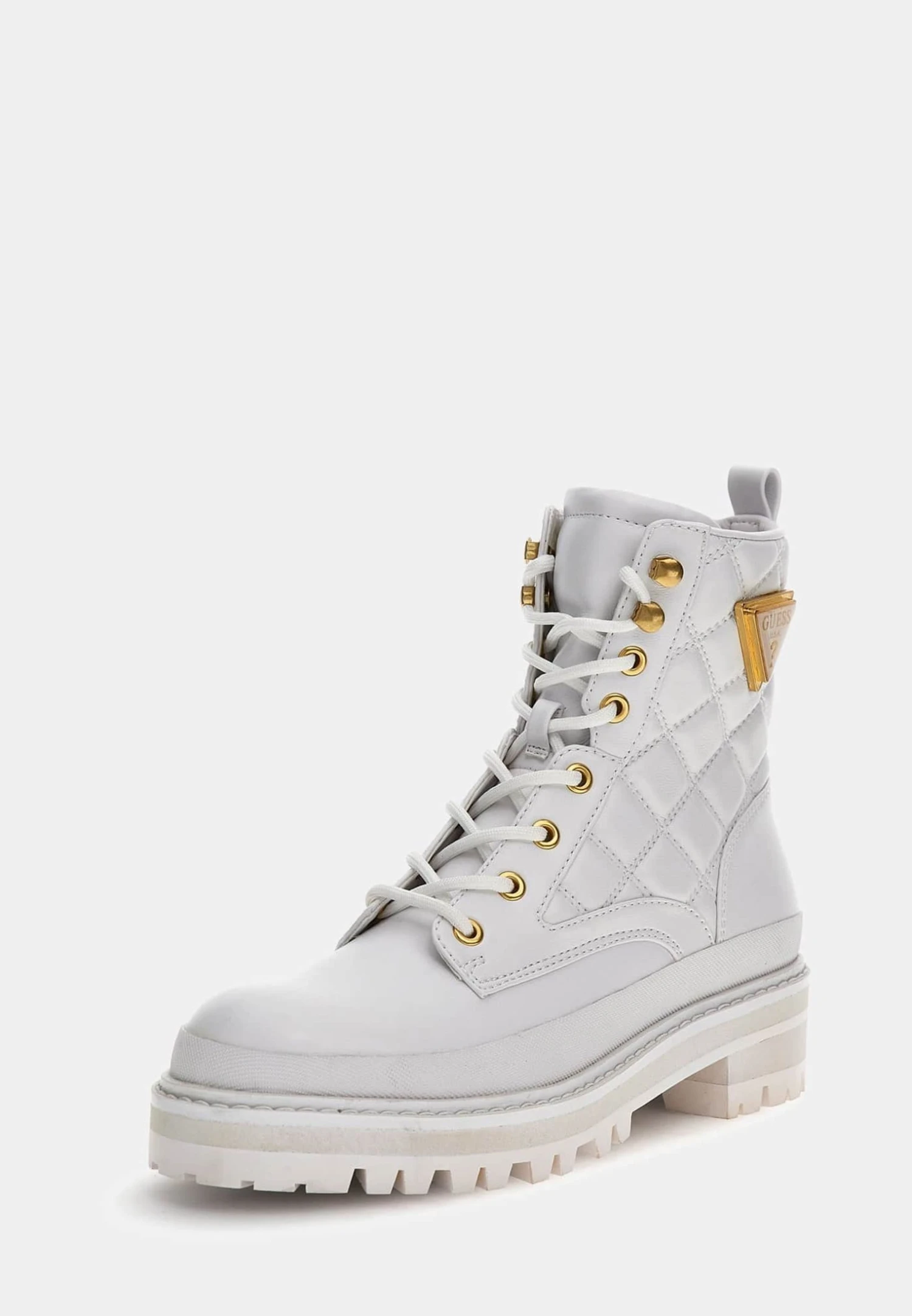 Guess Badae Steppung - Enkellaarsjes Met Plateauzool - Weiß - Afbeelding 2