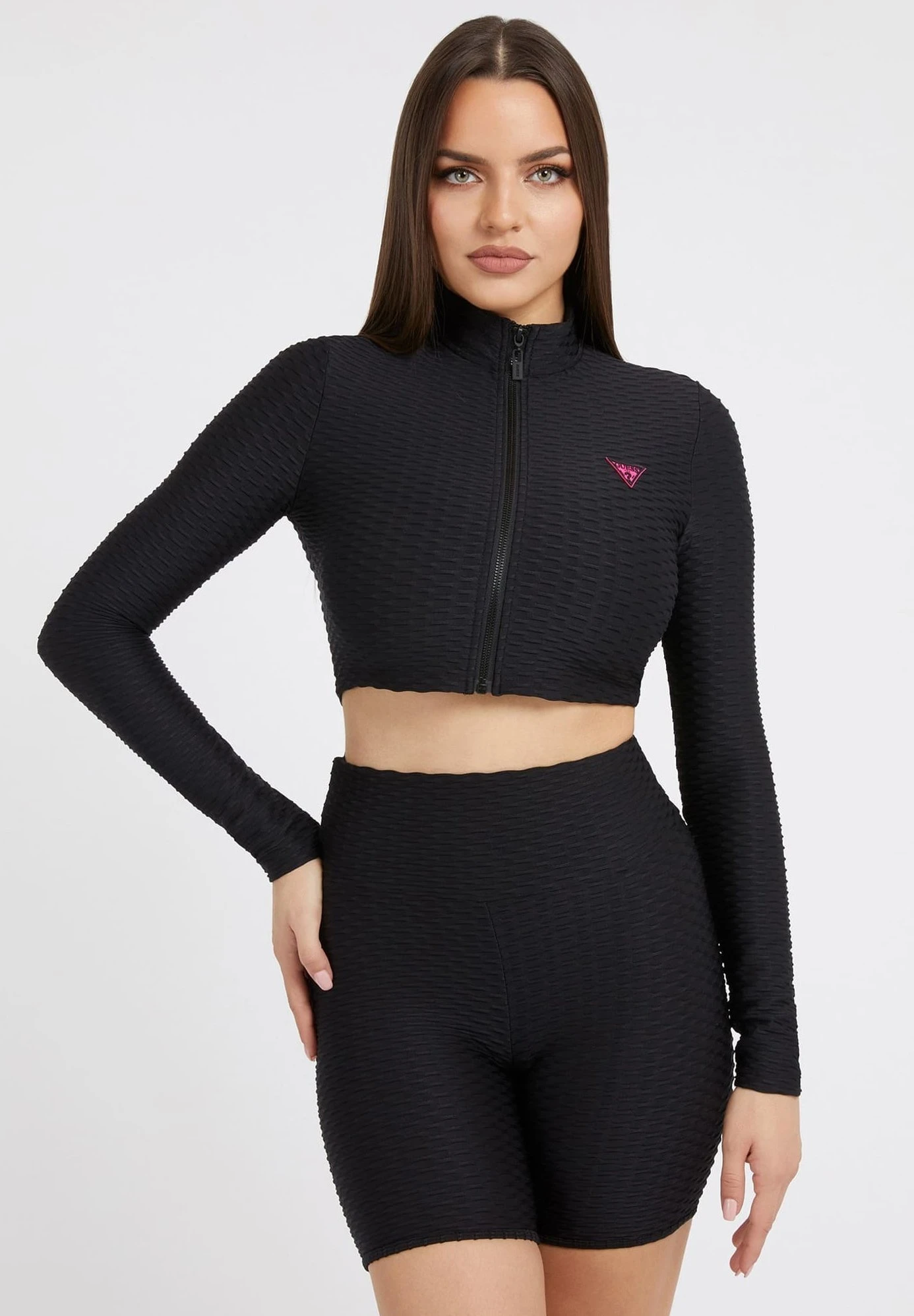 Guess Sweater Met Rits - Schwarz