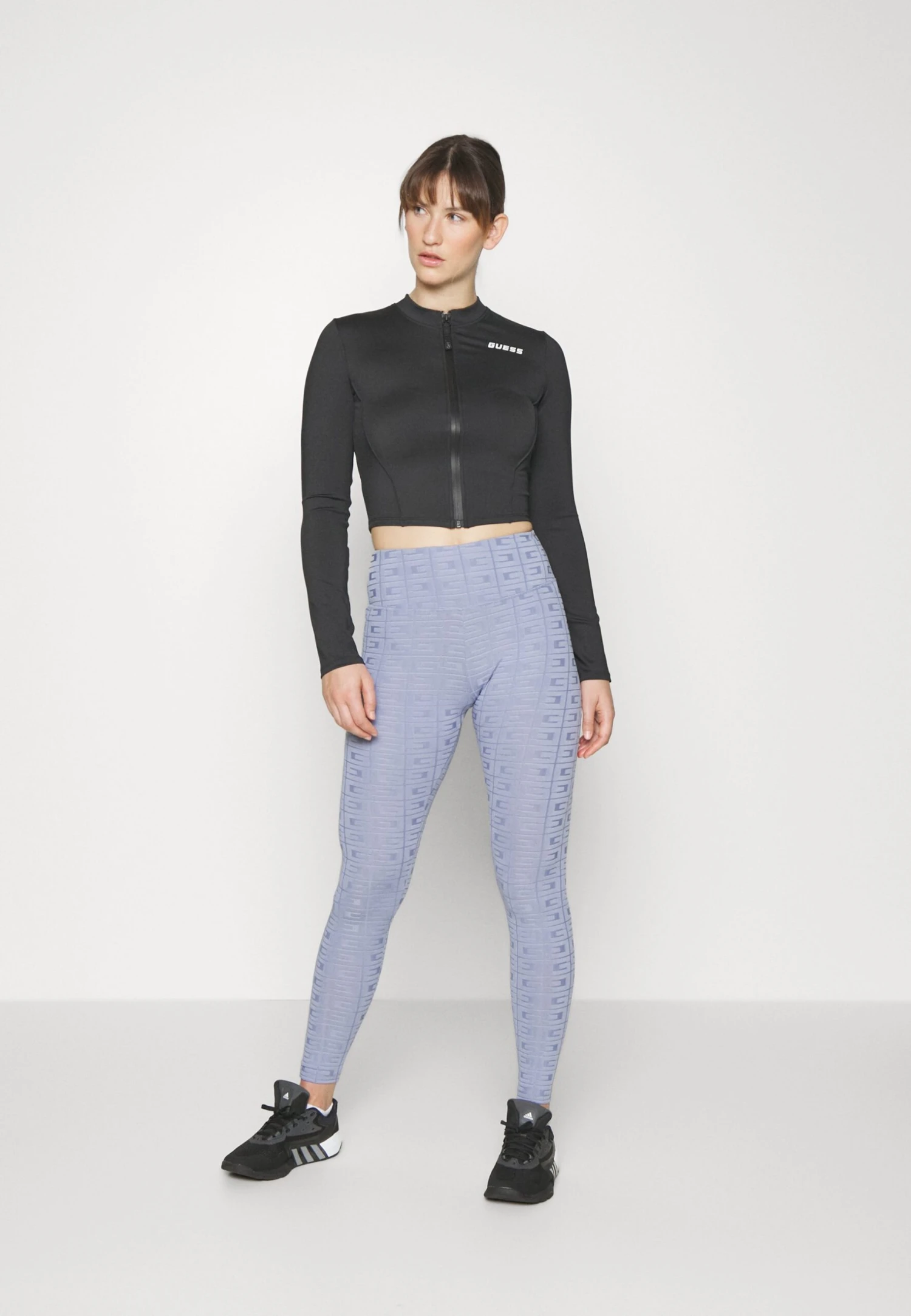 Guess Azalea Zip Active Solid - Longsleeve - Jet Black - Afbeelding 2