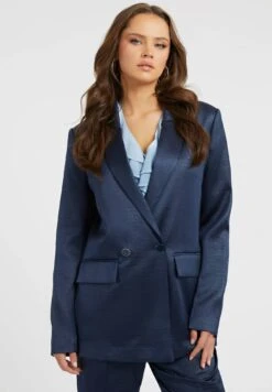 Guess Kroko - Halflange Jas - Dunkelblau