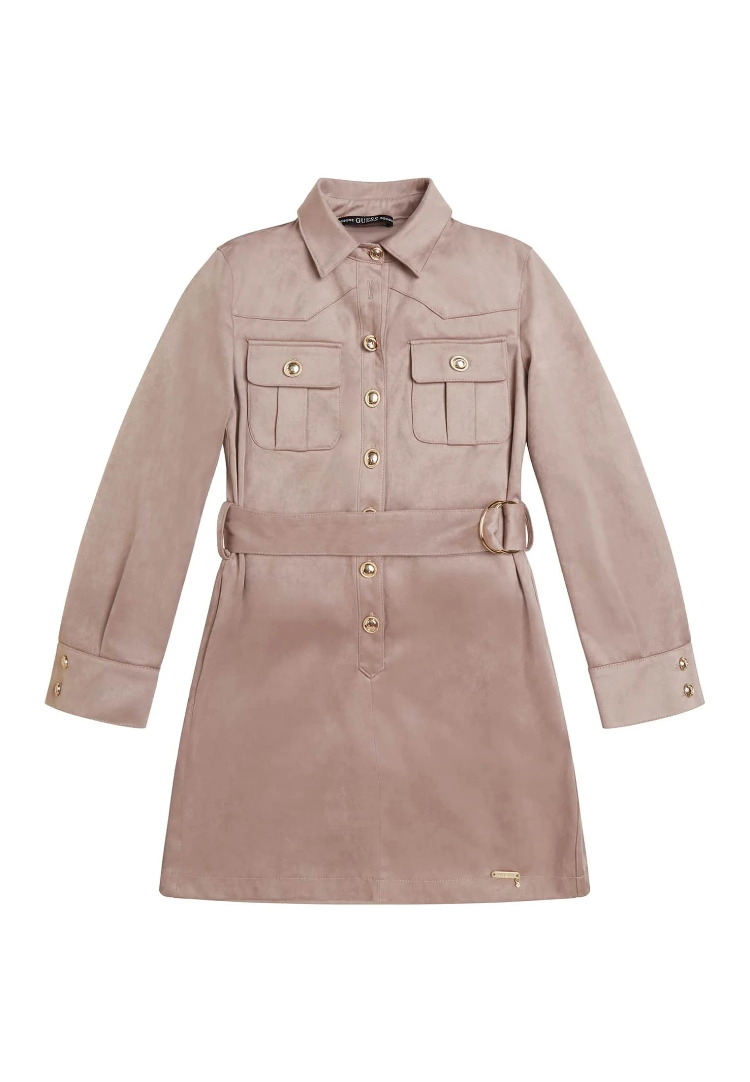 Guess Logo-Knopf - Blousejurk - Hellbraun