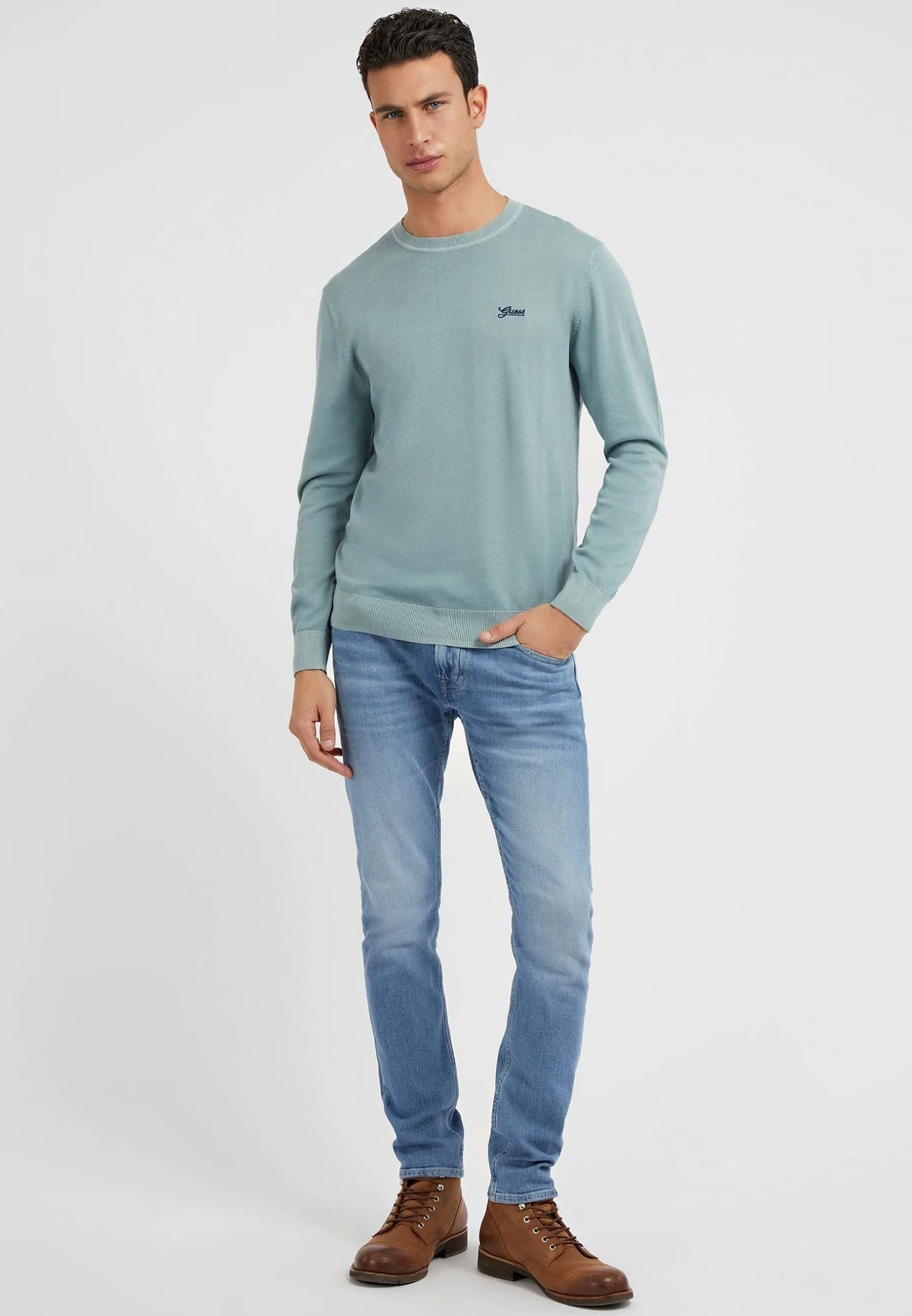 Guess Mit Frontstickerei - Sweater - Hellblau - Afbeelding 2