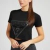 Guess Adele Crop - T-Shirt Print - Schwarz