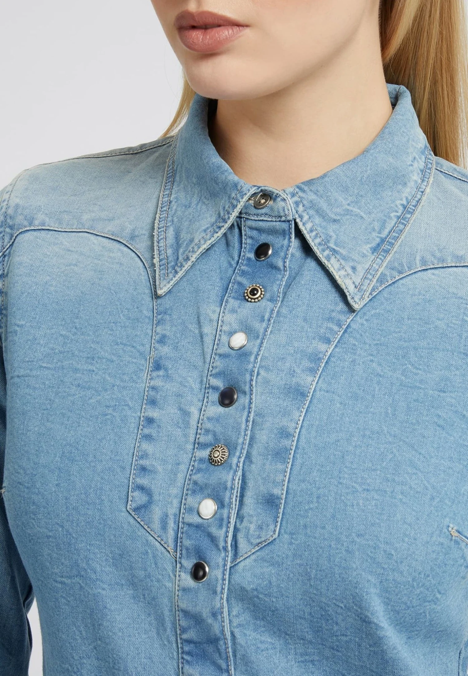 Guess Western-Style-Hemd - Overhemdblouse - Blau - Afbeelding 4