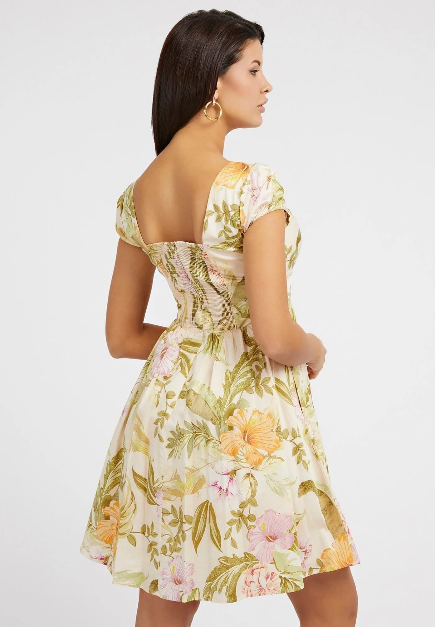 Guess Imprimé À Fleurs - Jurk - Vert Multi - Afbeelding 3