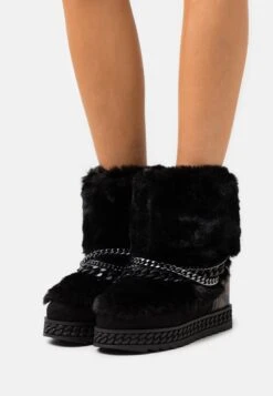 Guess Hasana - Enkellaarsjes Met Plateauzool - Black/Brown