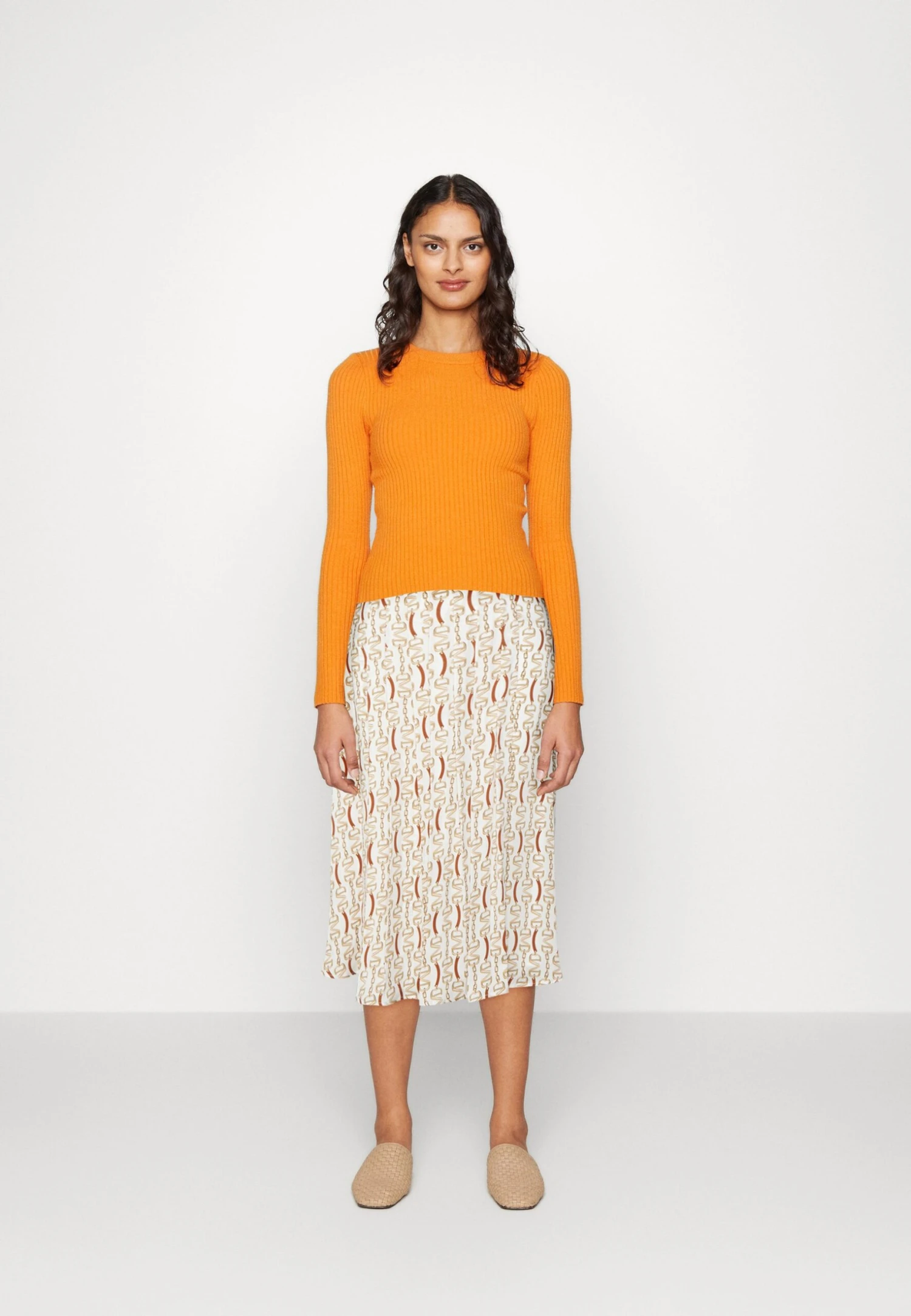 Golden Monogram Skirt - Plooirok - White/Gold-Coloured - Afbeelding 2