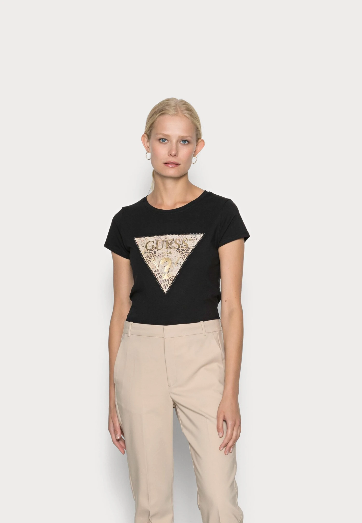 Guess Ghost Logo - T-Shirt Print - Jet Black