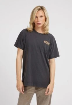 Guess Fronttasche - T-Shirt Print - Schwarz