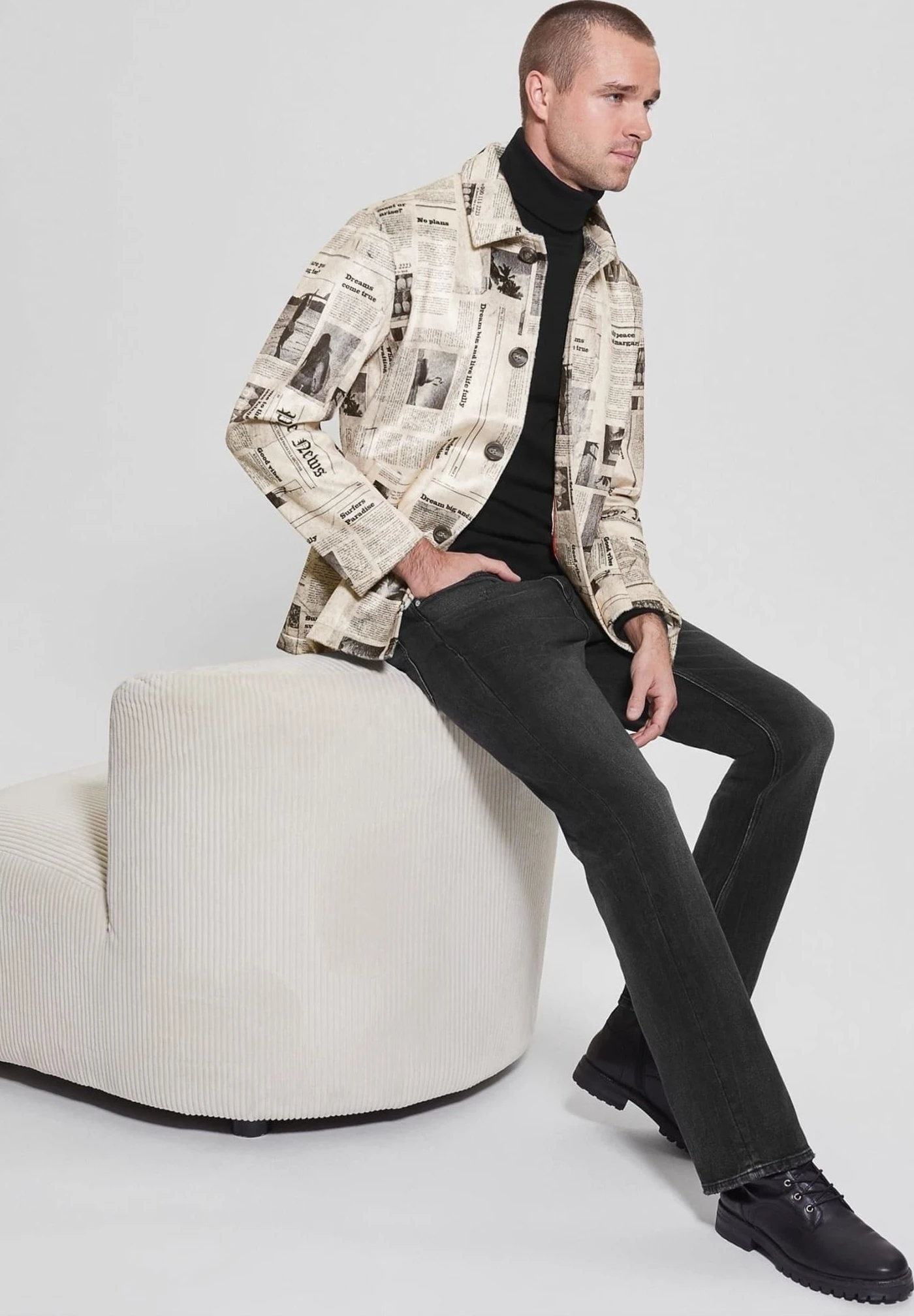 Guess Zeitungsprint - Jas - White - Afbeelding 6