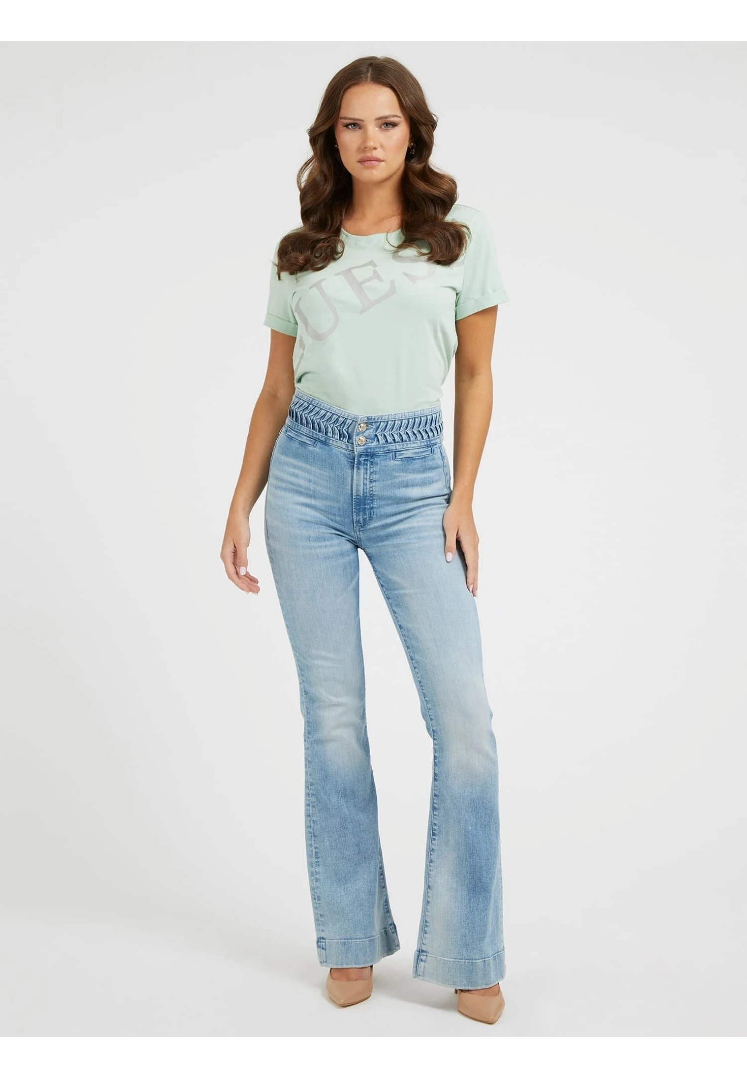 Guess Mit Strass - T-Shirt Print - Grün - Afbeelding 2