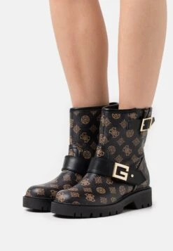 Guess Ragner - Enkellaarsjes Met Plateauzool - Brown/Ocra