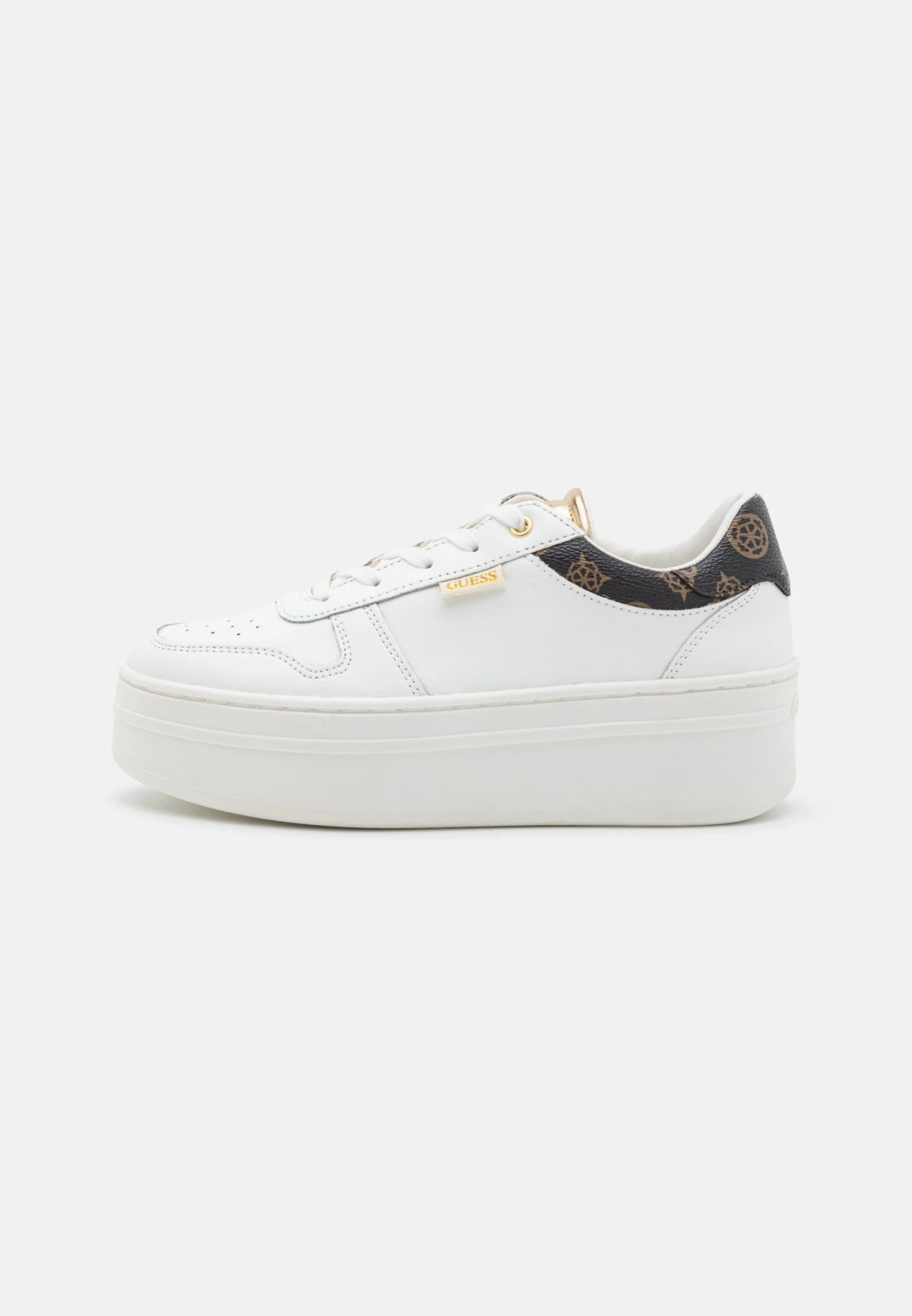 Guess Lifet - Sneakers Laag - White/Dark Brown