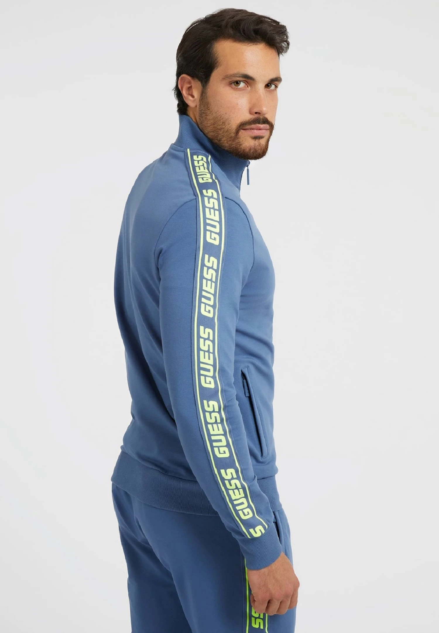 Guess Reissverschluss - Fleecejas - Himmelblau - Afbeelding 3