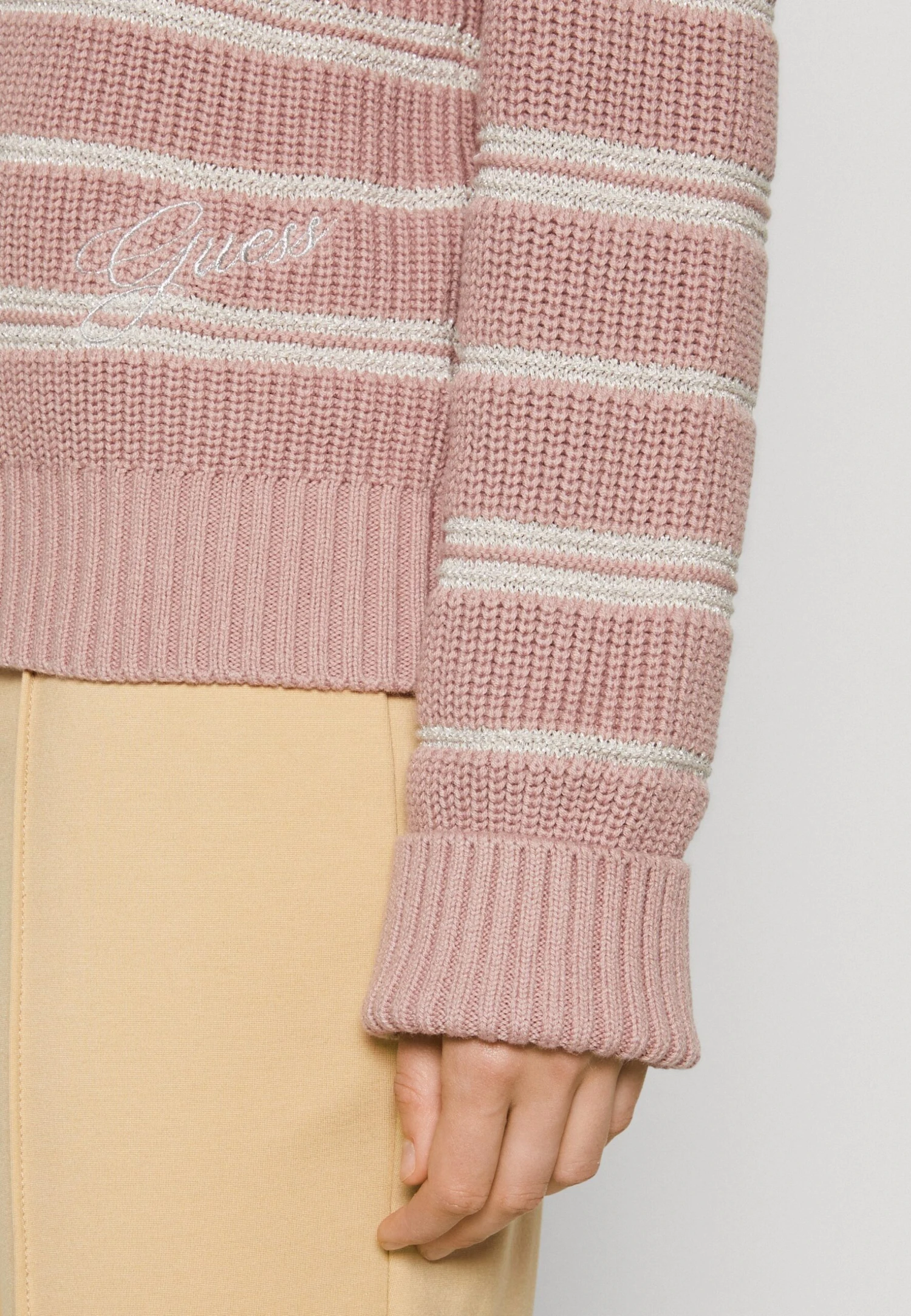 Guess Ls Striped Jewel Btn - Trui - Rosy Violet And Blus - Afbeelding 6