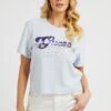 Guess Mit Strass Logo - T-Shirt Print - Himmelblau