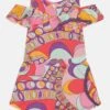 Guess Toddler Printed Romper - Jumpsuit - Orange/Rose