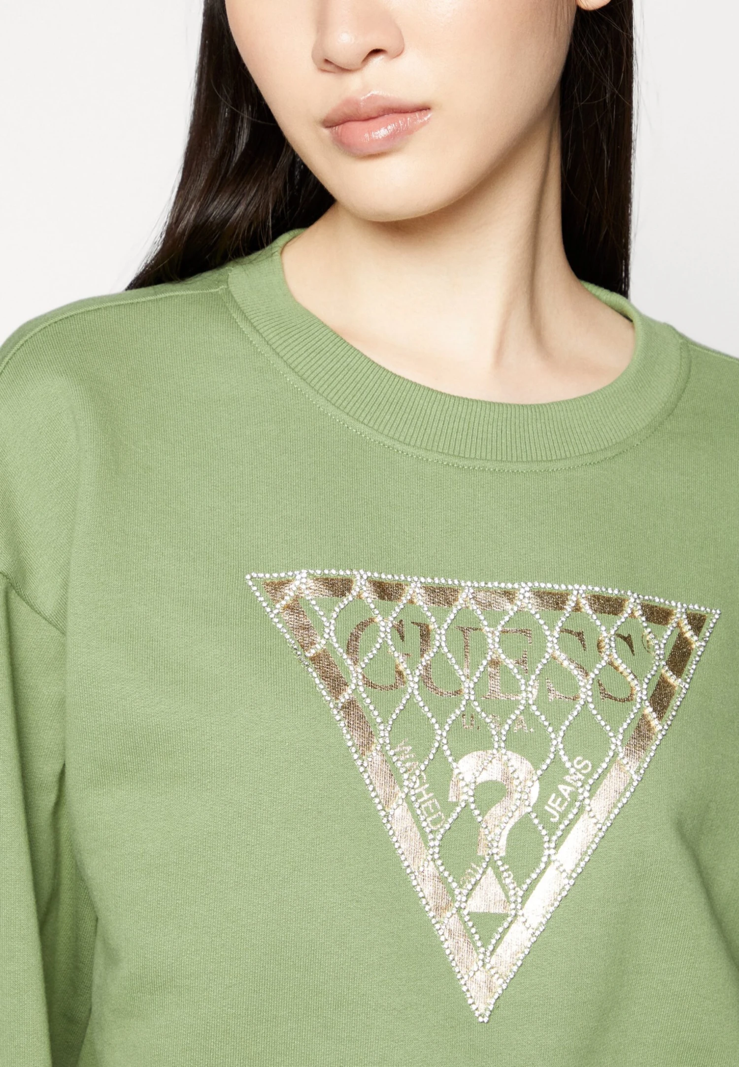 Guess Crystal Mesh- Sweater - Aeromatic Green - Afbeelding 6