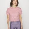 Guess Adele Crop- T-Shirt Print - Vibras Purple