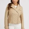 Guess Gesteppte - Imitatieleren Jas - Beige