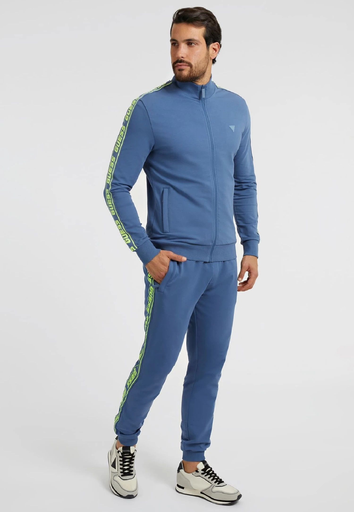 Guess Reissverschluss - Fleecejas - Himmelblau - Afbeelding 2