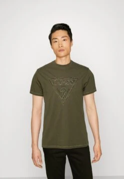 Guess Moisey Tee - T-Shirt Print - Olive Morning