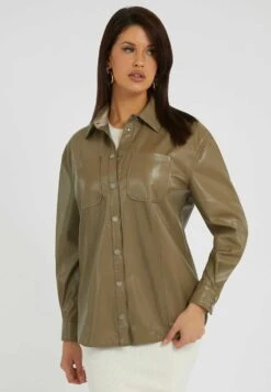 Guess Imitatieleren Jas - Braun