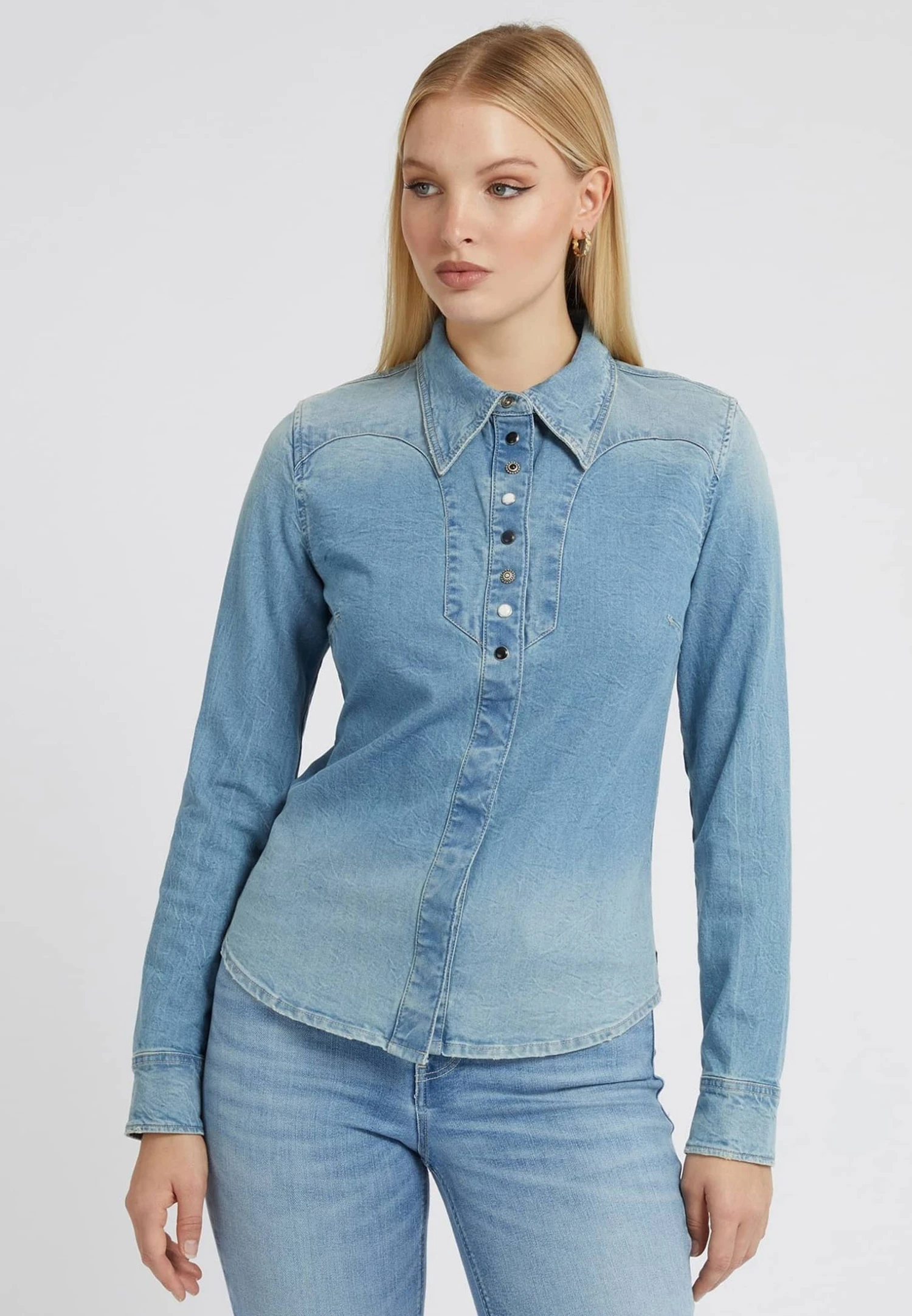 Guess Western-Style-Hemd - Overhemdblouse - Blau