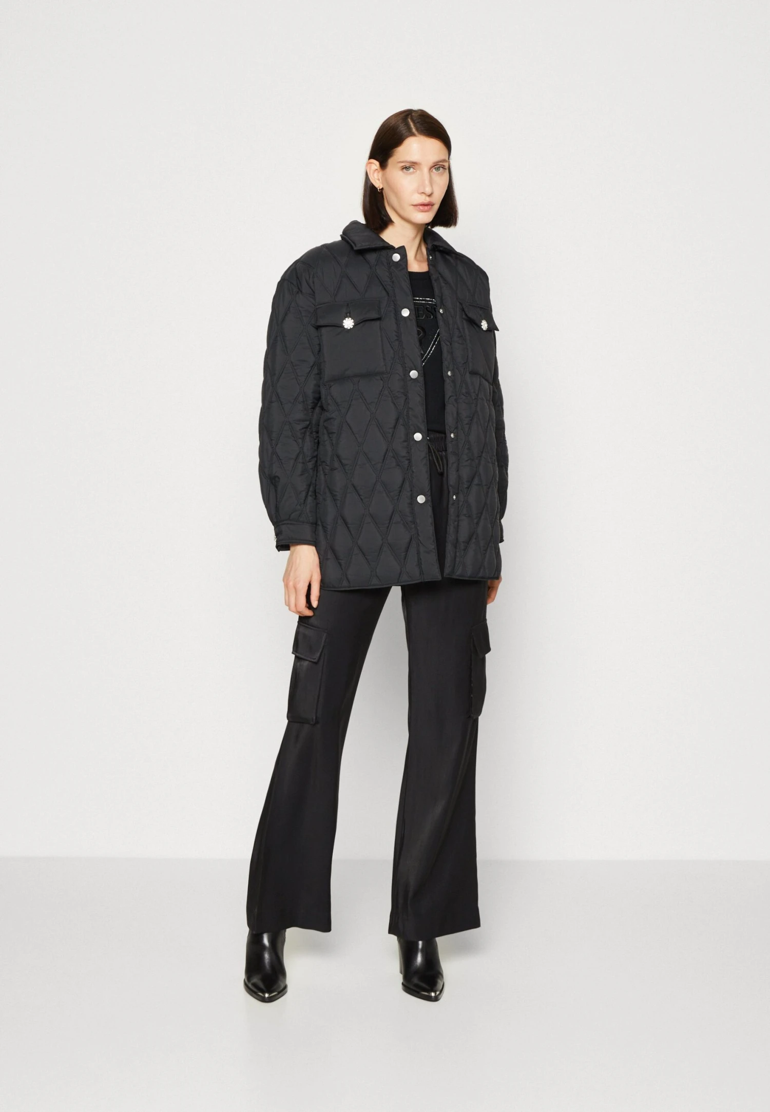 Guess Giorgia Quilted Shaket - Winterjas - Jet Black A996 - Afbeelding 2