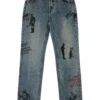 Guess Mit Graffiti Print - Straight Leg Jeans - Blau