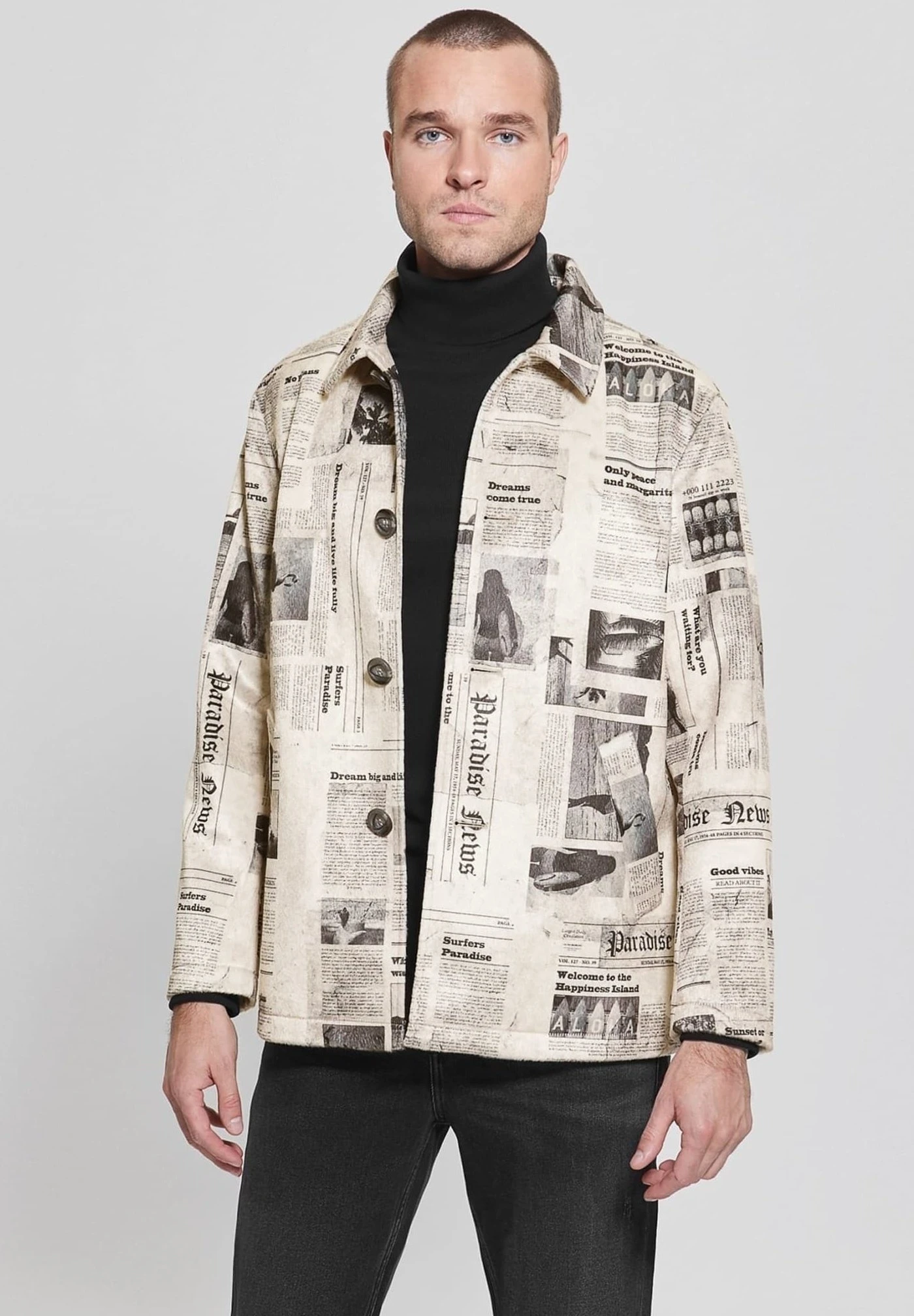 Guess Zeitungsprint - Jas - White