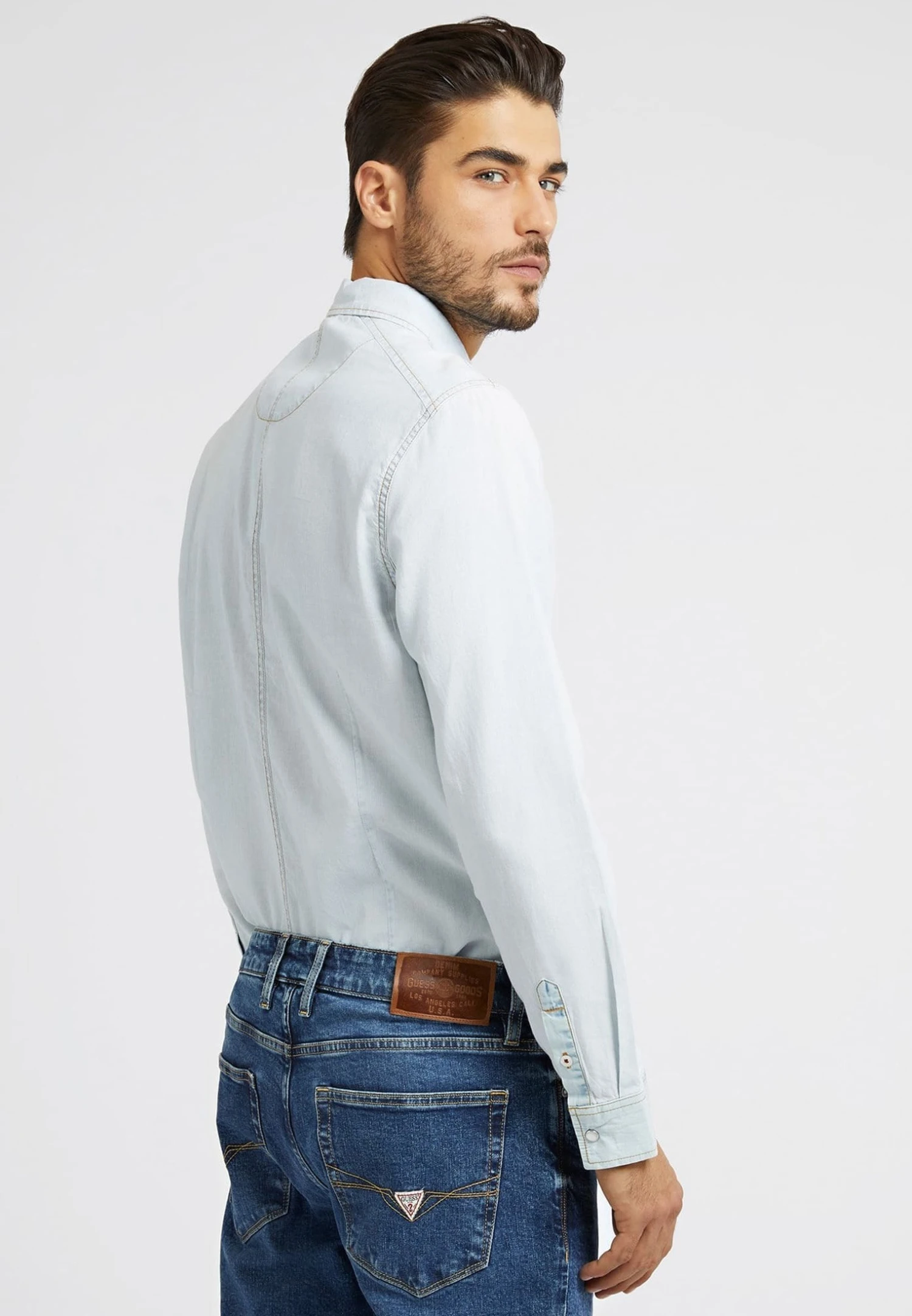 Guess Mit Brusttaschen - Overhemd - Himmelblau - Afbeelding 3