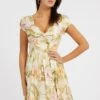 Guess Imprimé À Fleurs - Jurk - Vert Multi