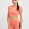 Guess Aline Crop Eco S - T-Shirt Print - Orange