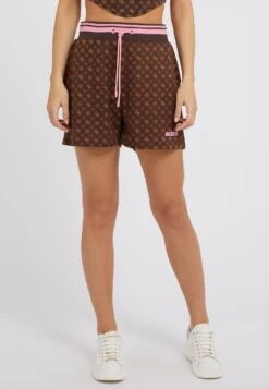 Guess Mit 4GLogo Und PeonyLogo - Shorts - Mehrfarbig Braun