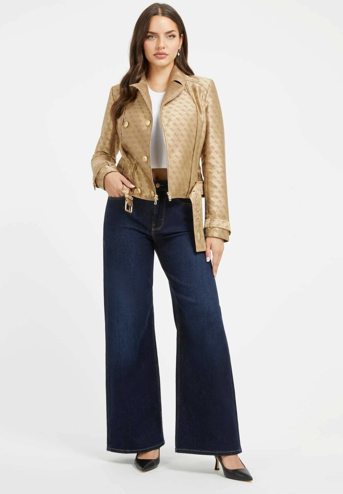 Guess Biker 4G-Logo - Jas - Light Brown - Afbeelding 2