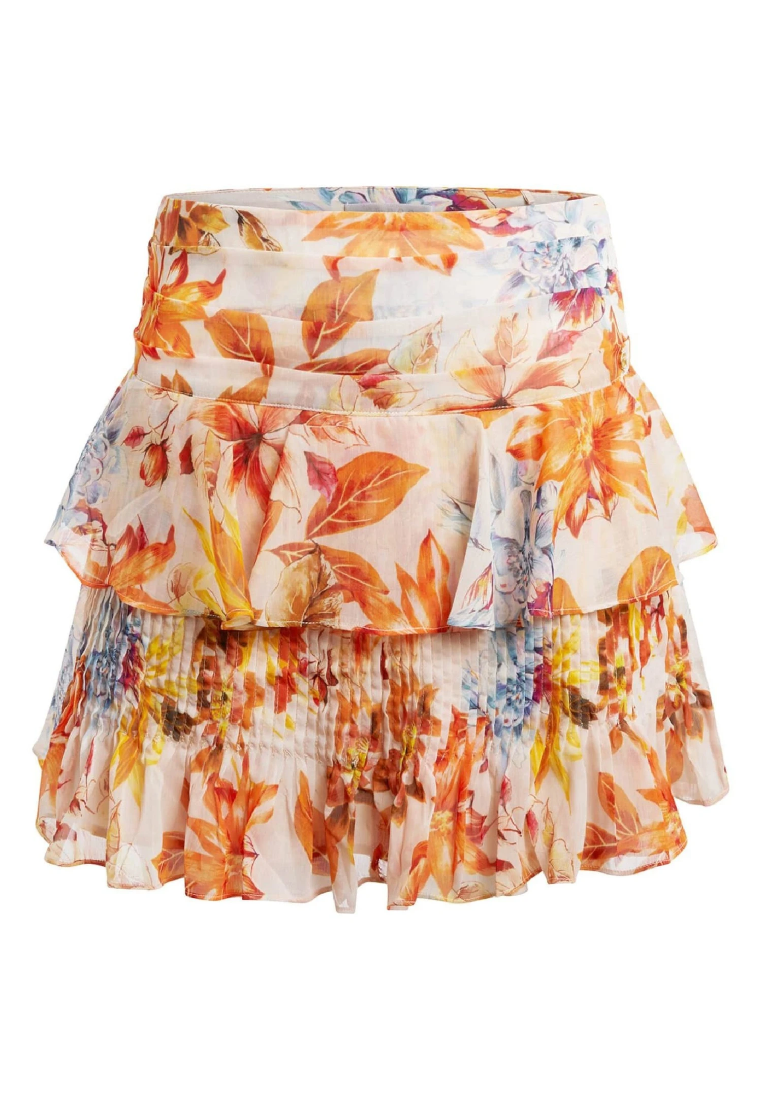 Guess Mit Blumenprint - A-Lijn Rok - Orange Mehrfarbig - Afbeelding 4