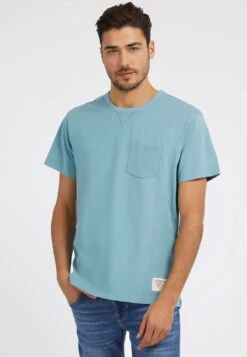 Guess Tasca Frontale - T-Shirt Basic - Blu