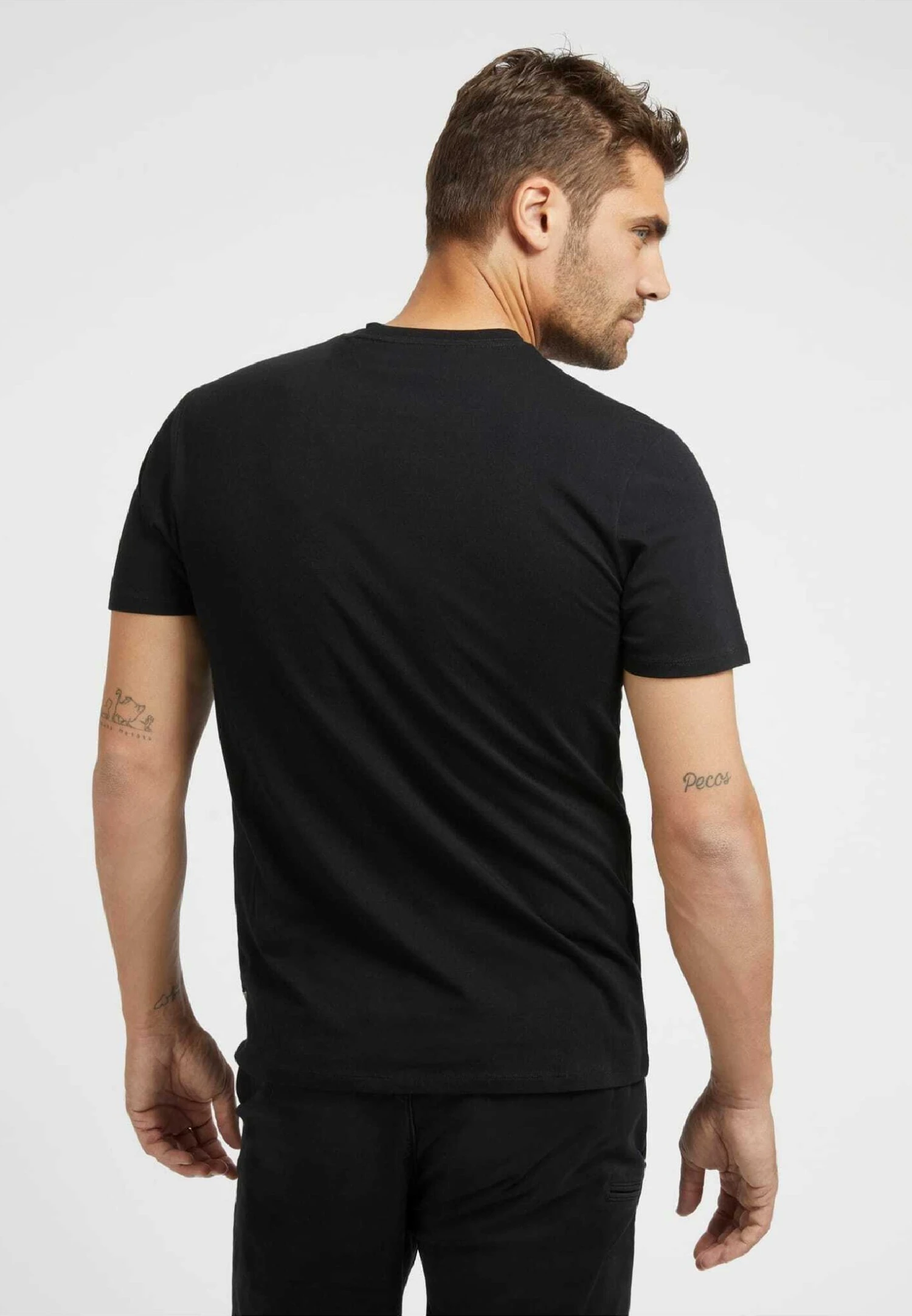 Guess Embossed Tee - T-Shirt Print - Schwarz - Afbeelding 3