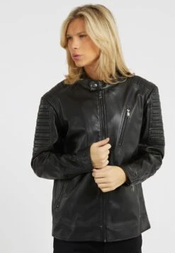 Guess Biker - Imitatieleren Jas - Schwarz
