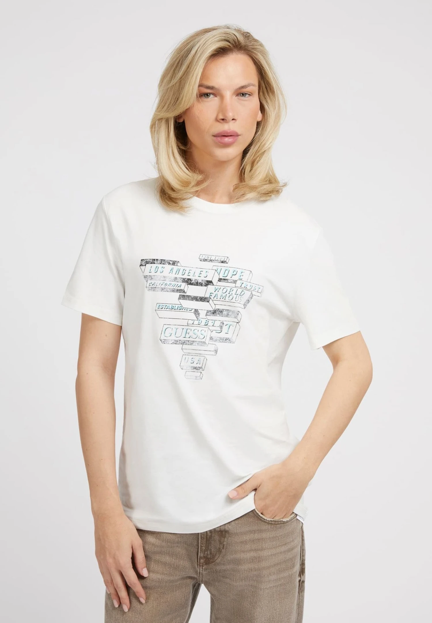 Guess Mit Frontprint - T-Shirt Print - Weiß