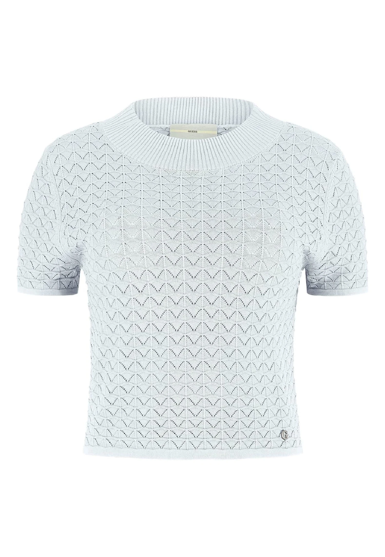 Guess Mit Lochmuster - T-Shirt Basic - Himmelblau - Afbeelding 4