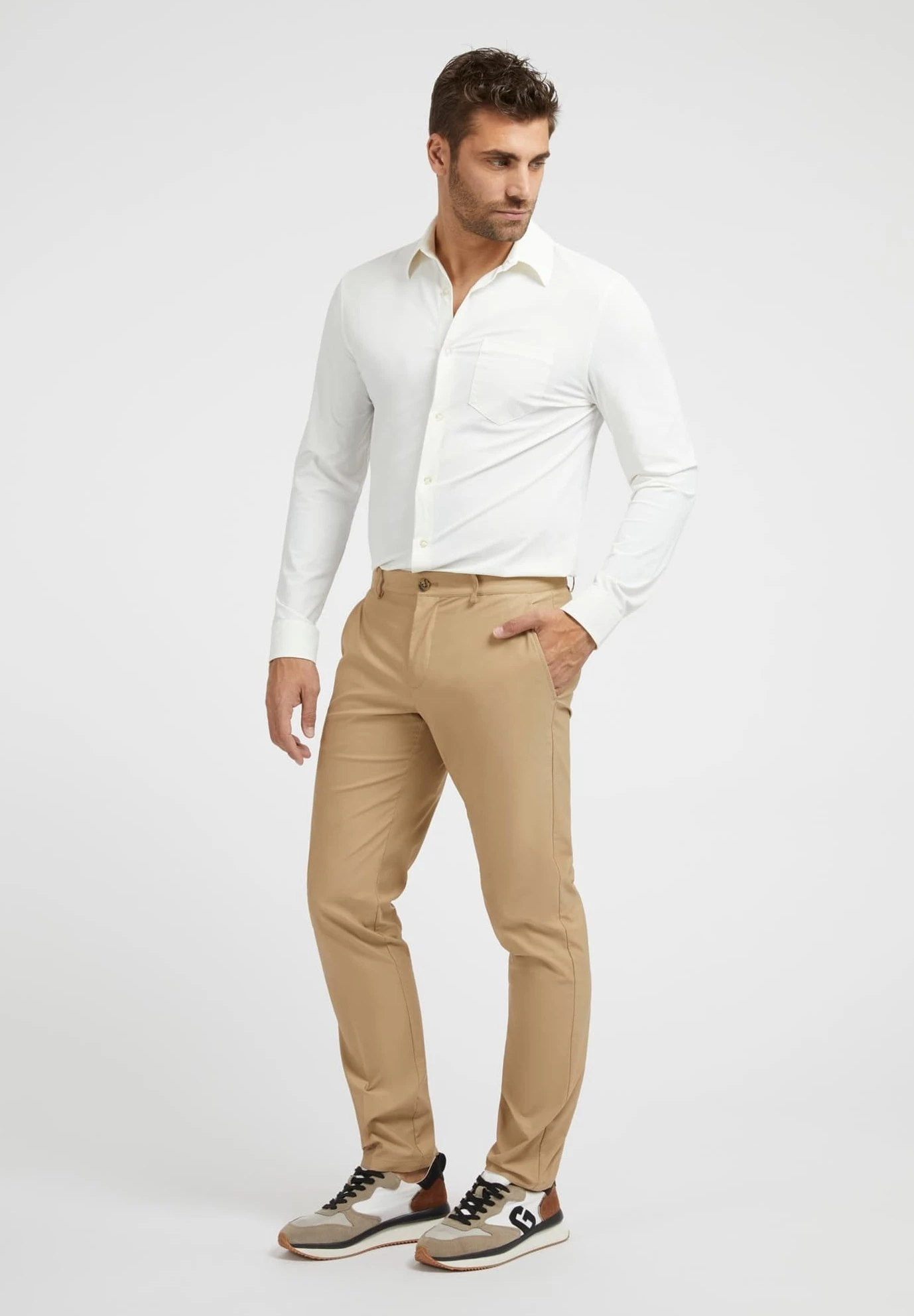 Guess Tech-Stretch - Zakelijk Overhemd - Weiß - Afbeelding 2