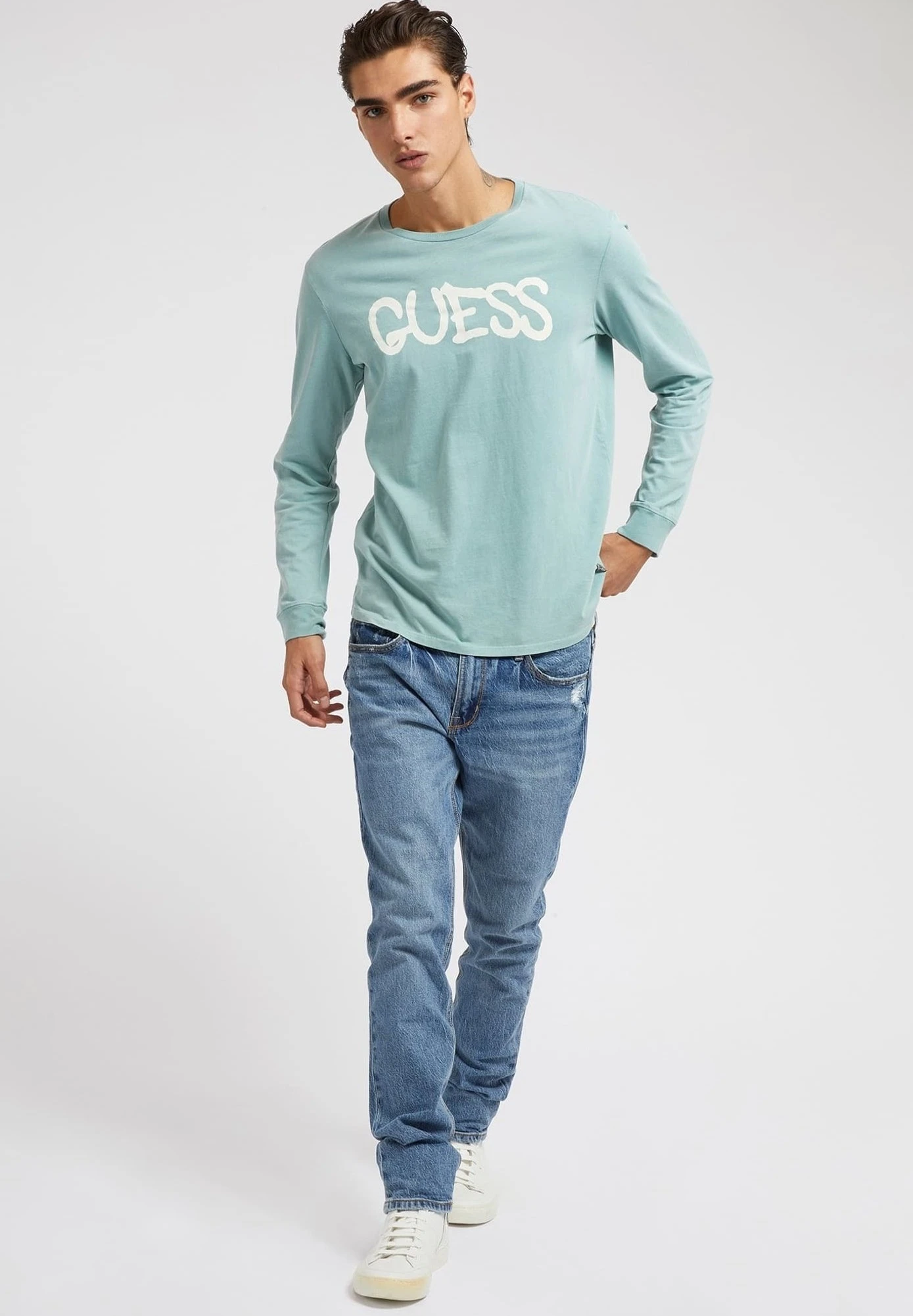 Guess Graffiti - Longsleeve - Blau - Afbeelding 2