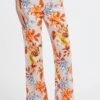 Guess Mit Weitem Bein - Broek - Orange/Mehrfarbig